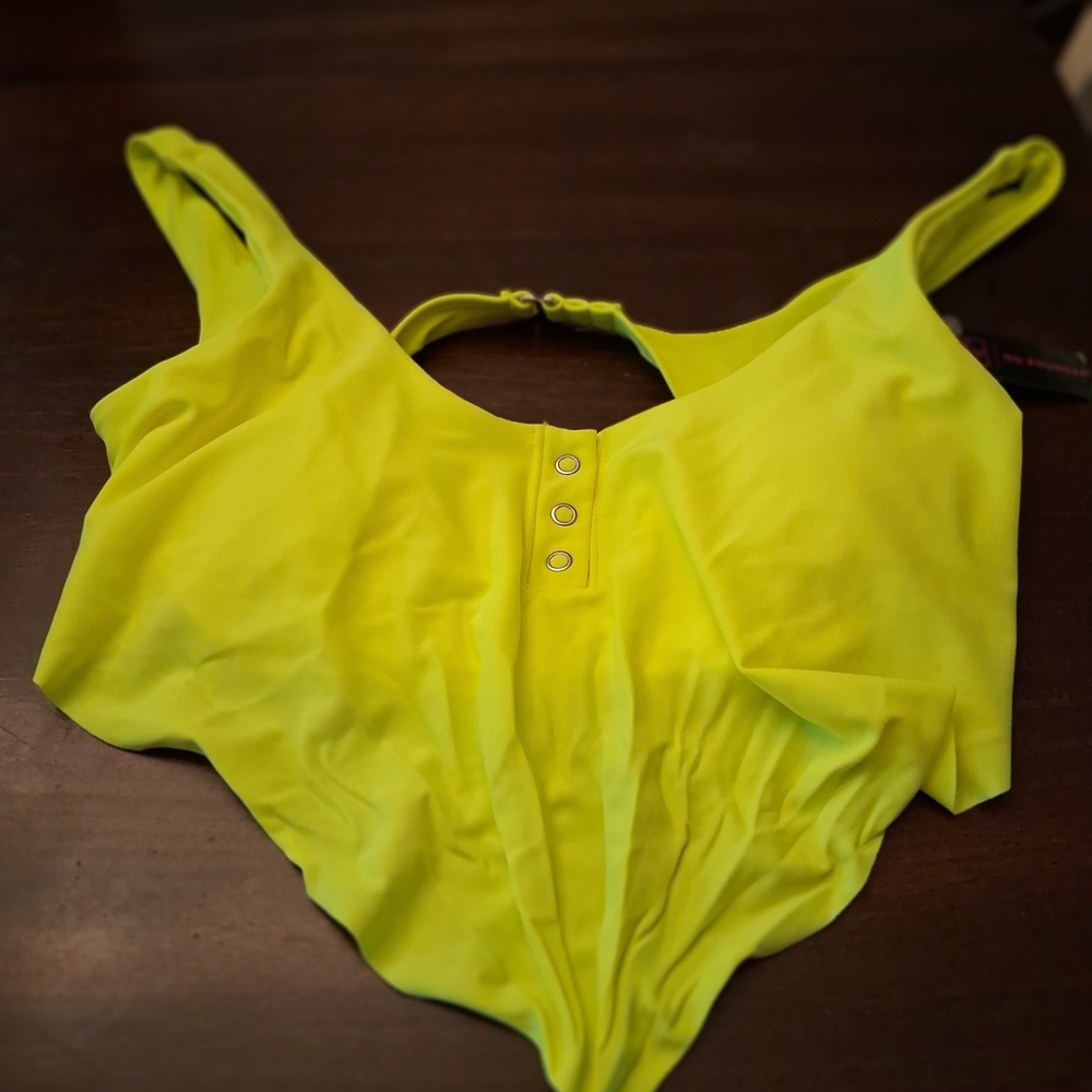 NOBO Neon Yellow Women's One Piece Swimsuit size M 7-9 NWT
